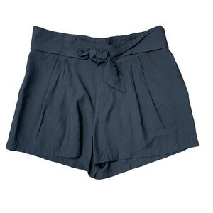 Gilli Size 0X Shorts High Rise Pleated Waist Tie Black Dress Pockets Women’s NEW